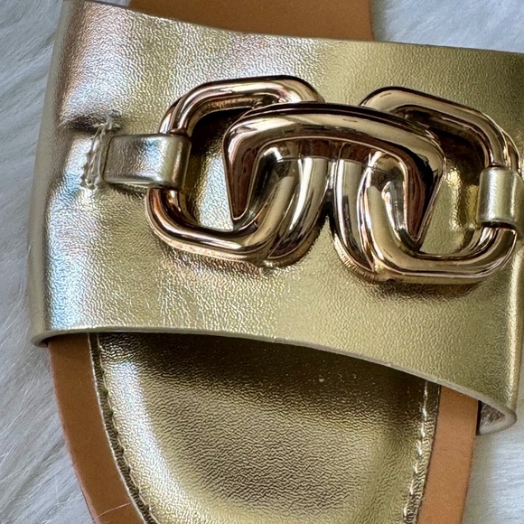 Charly Women’s Gold Chain Slide Sandals Size 37 - Picture 9 of 12